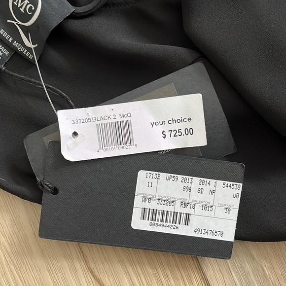 COPY - NWT McQ Alexander McQueen black dress, size XXS - Picture 2 of 4